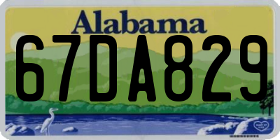 AL license plate 67DA829