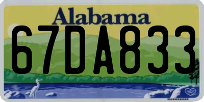 AL license plate 67DA833