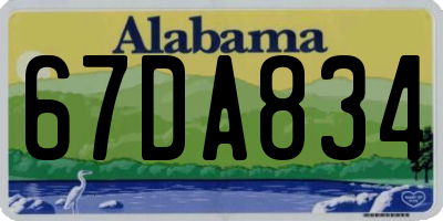 AL license plate 67DA834