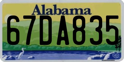 AL license plate 67DA835