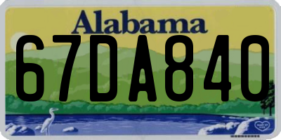 AL license plate 67DA840