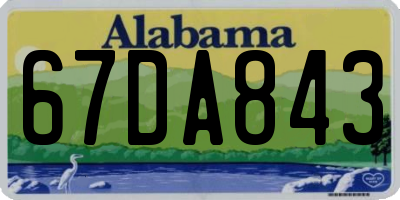 AL license plate 67DA843