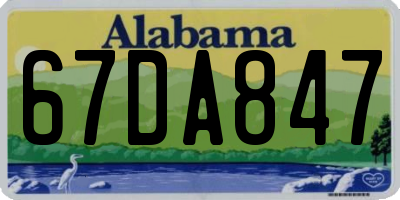 AL license plate 67DA847