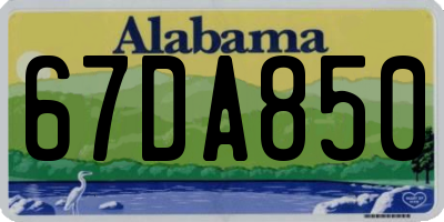 AL license plate 67DA850