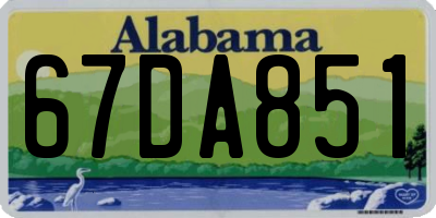 AL license plate 67DA851
