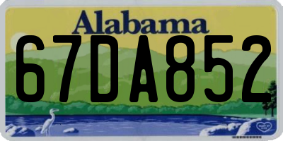 AL license plate 67DA852