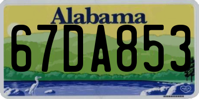 AL license plate 67DA853