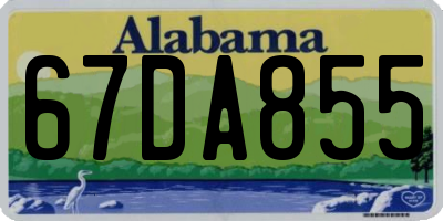 AL license plate 67DA855