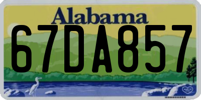 AL license plate 67DA857
