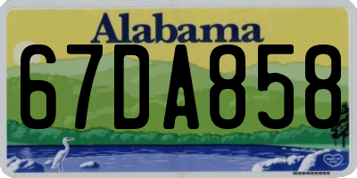 AL license plate 67DA858