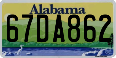 AL license plate 67DA862