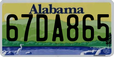 AL license plate 67DA865