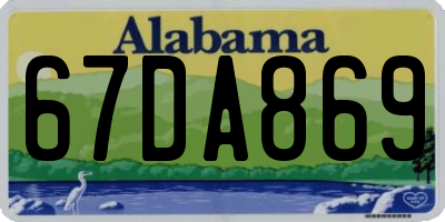 AL license plate 67DA869
