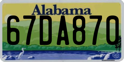 AL license plate 67DA870