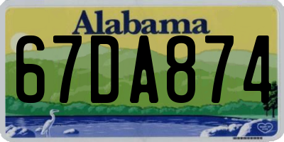 AL license plate 67DA874