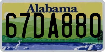AL license plate 67DA880
