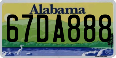 AL license plate 67DA888