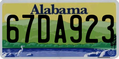 AL license plate 67DA923