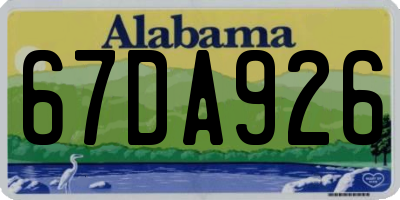 AL license plate 67DA926