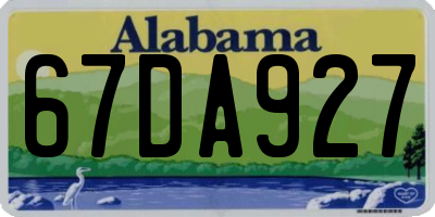 AL license plate 67DA927