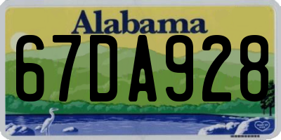 AL license plate 67DA928
