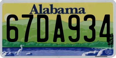 AL license plate 67DA934