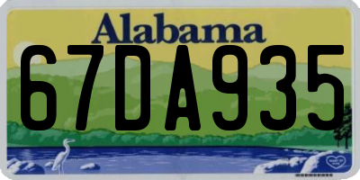 AL license plate 67DA935