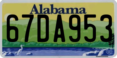 AL license plate 67DA953