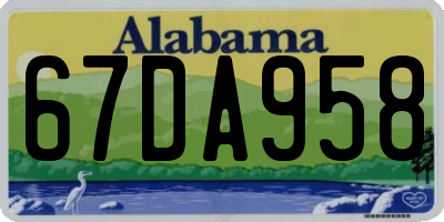 AL license plate 67DA958