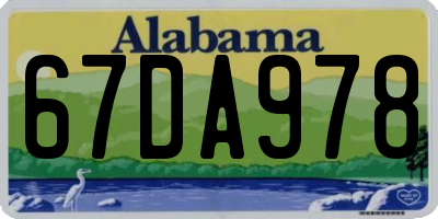 AL license plate 67DA978