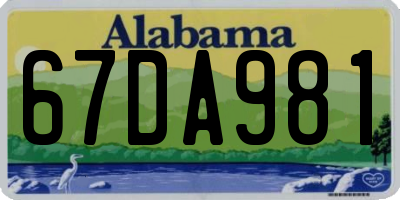AL license plate 67DA981