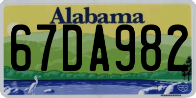 AL license plate 67DA982