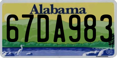 AL license plate 67DA983