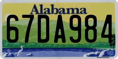 AL license plate 67DA984