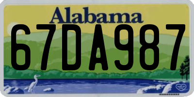 AL license plate 67DA987