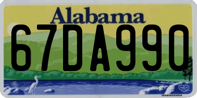 AL license plate 67DA990