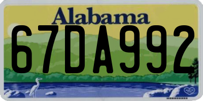 AL license plate 67DA992