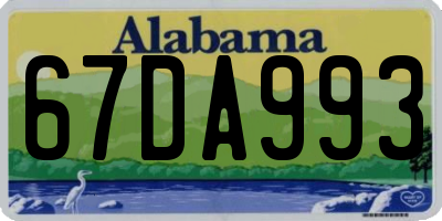 AL license plate 67DA993