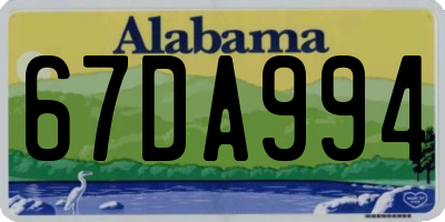 AL license plate 67DA994
