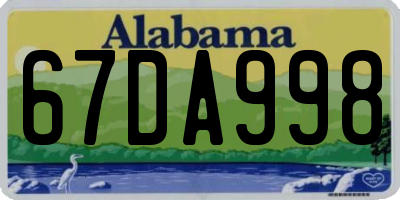 AL license plate 67DA998