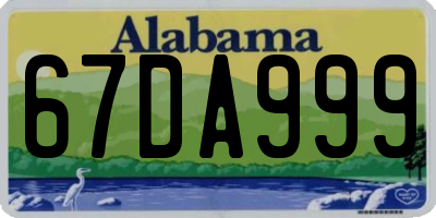 AL license plate 67DA999