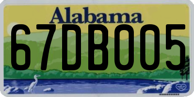 AL license plate 67DB005