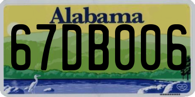 AL license plate 67DB006