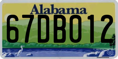 AL license plate 67DB012