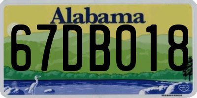 AL license plate 67DB018