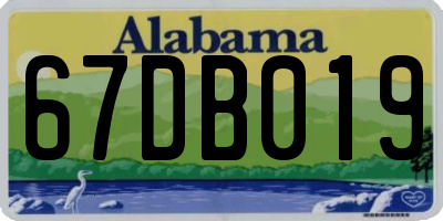 AL license plate 67DB019