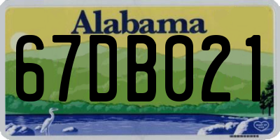 AL license plate 67DB021