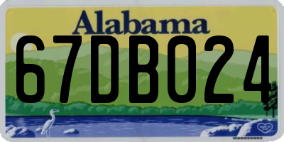 AL license plate 67DB024