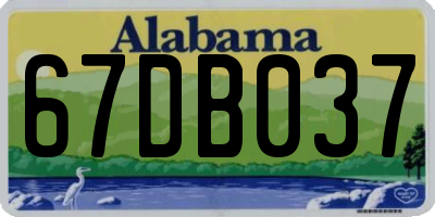 AL license plate 67DB037