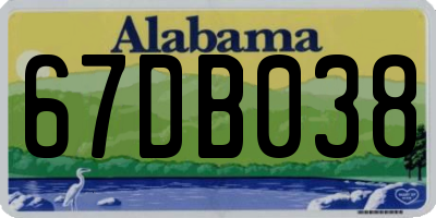 AL license plate 67DB038